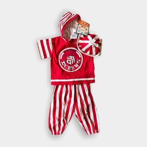 Vintage Day Baby Sportswear Red Striped Outfit 12 Months NWT